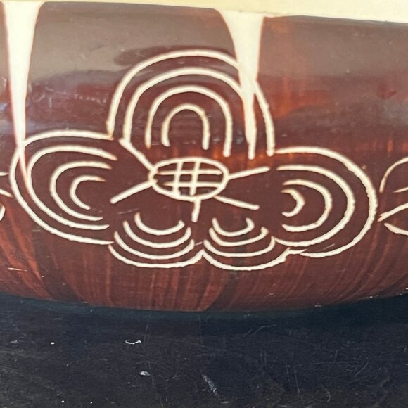 Purinton Brown Intaglio Vegetable Bowl // Serving Dish // Vintage 1950s - Picture 5 of 6